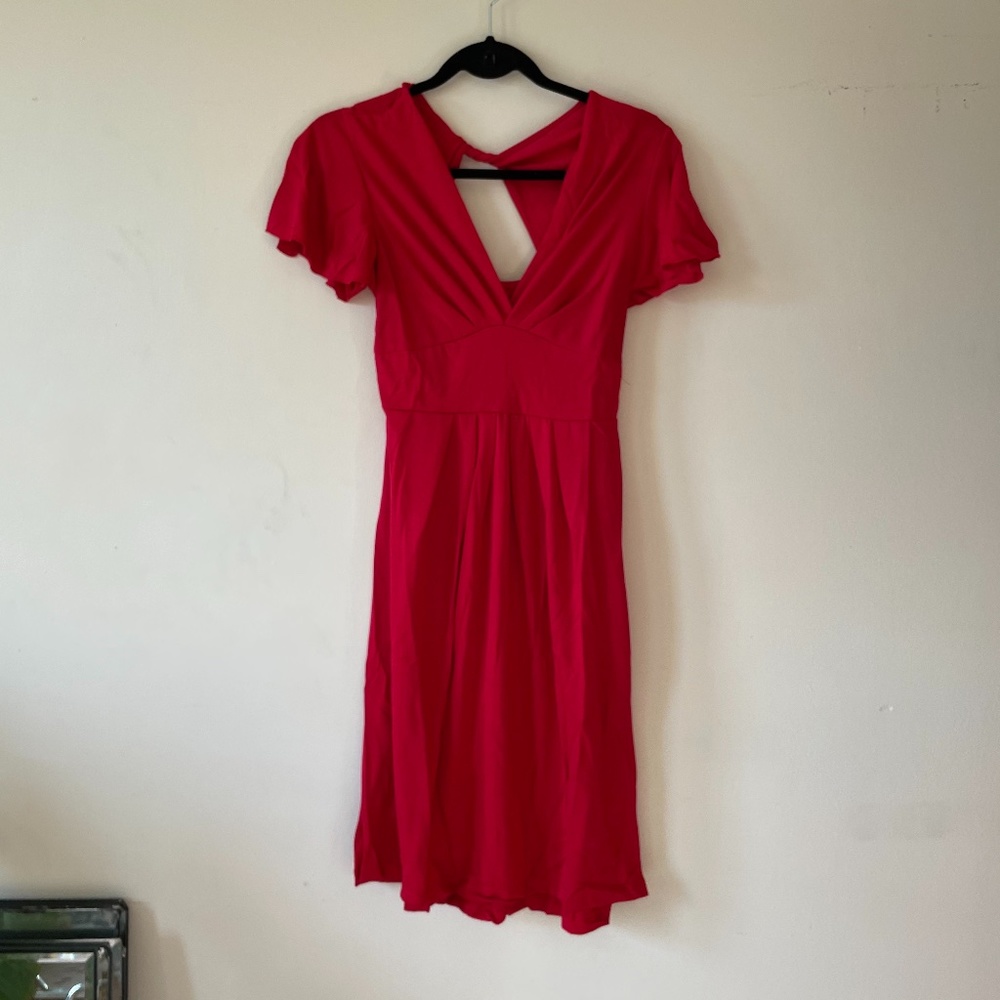AVON Red Twist Back Dress NWOT Size S